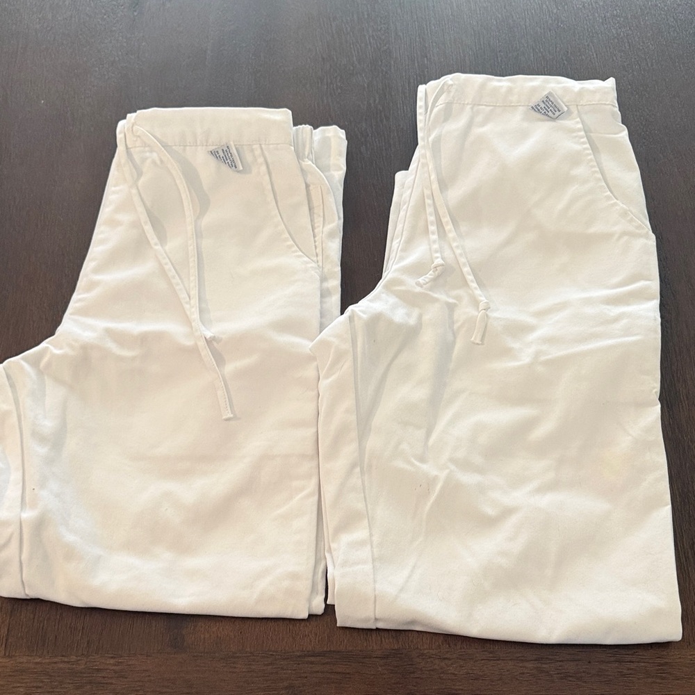 2 pair of Dove Profesional Apparel White Scrub Bottoms